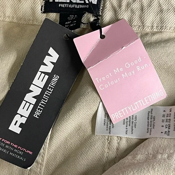 PrettyLittleThing Cream Cargo Pants - Picture 7 of 9